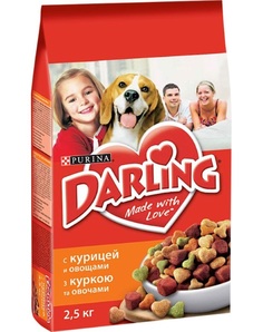 Сухой корм для собак Darling, злаки, курица, овощи, 2,5кг