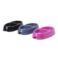Двойная миска для кошек Savic, пластик, в ассортименте, 0.3 л