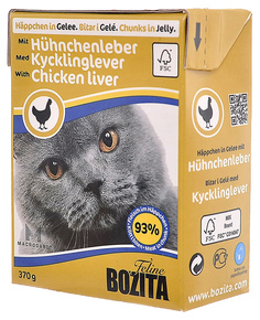 Влажный корм для кошек Bozita in Jelly with Chicken Liver, 370 г