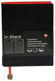 Ежедневник недатированный Канц-Эксмо In Black А6+, 272 стр, Красный