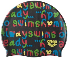 Шапочка для плавания Arena Print Jr Log/Black, силикон, 94171 510