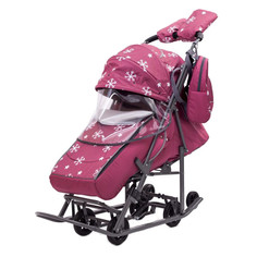 Санки-коляска Pikate Снеговик Малина