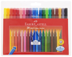 Набор фломастеров Faber Castell GRIP, 20 цветов в футляре