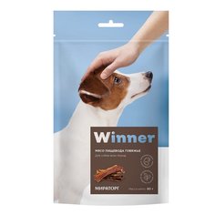 Лакомство для собак WINNER, Говяжий пищевод, 80г