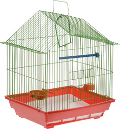 Клетка для птиц ZooMark, малая, домик, комплект, 39 х 28 х 42 см
