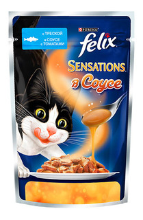 Влажный корм для кошек Felix Sensation, рыба, 85г