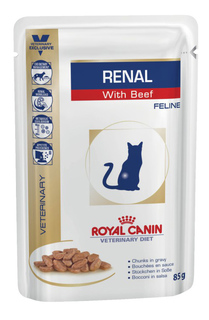 Влажный корм для кошек ROYAL CANIN Vet Diet Renal, говядина, 12шт, 85г