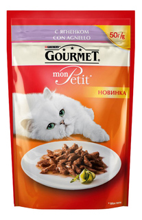 Влажный корм для кошек Gourmet Mon Petit, ягненок, 50г