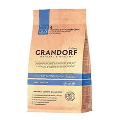 Сухой корм для кошек Grandorf Sensitive, беззерновой, белая рыба, 2кг
