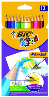 Карандаши цветные акварельные Bic Aquacouleur. 12 цветов