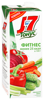 Нектар J7 тонус энергия овощной микс с морской солью 0.9 л