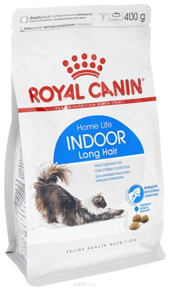 Сухой корм для кошек ROYAL CANIN Indoor Long Hair, для домашних длинношерстных, 0,4кг