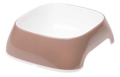 Одинарная миска для кошек и собак Ferplast, пластик, резина, белый, коричневый, 0.4 л