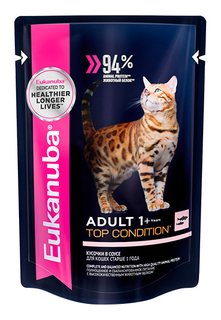 Влажный корм для кошек Eukanuba Adult Cat 1+ Years, лосось, 85г