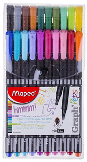 Набор капиллярных ручек Graph Peps 0,4 мм 20 цветов Блистер MAPED