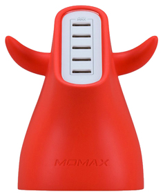Сетевое зарядное устройство MoMax U.Bull 5 USB 8A Red