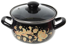 Кастрюля Interos 2982 4 л Черный, золотистый Интерос