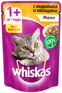 Влажный корм для кошек Whiskas индейка с овощами, 85 г