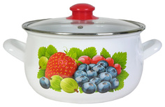 Кастрюля Interos Фреш 16012 5,7 л Белый, красный, зеленый Интерос