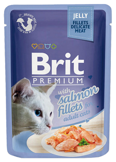 Влажный корм для кошек Brit Premium, лосось, 24шт, 85г Brit*