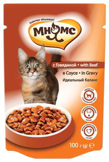 Влажный корм для кошек Мнямс Идеальный баланс, говядина, 24шт, 100г