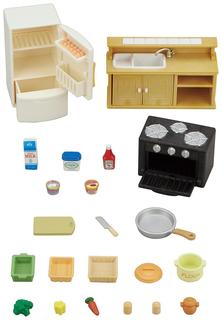 Набор мебели для кукол Sylvanian Families Кухня и холодильник