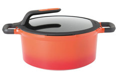 Кастрюля с крышкой 28см 7,3л Gem red Berg Hoff