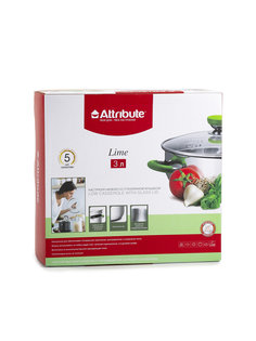 Кастрюля низкая с крышкой LIME 24х7см 3л Attribute