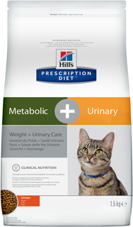 Сухой корм для кошек Hills Prescription Diet Metabolic+Urinary, курица, 1,5кг