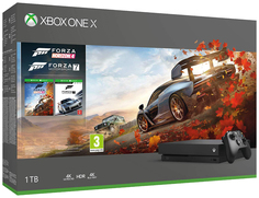 Игровая приставка Microsoft Xbox One X 1TB Black + Forza Horizon 4 + Forza Motorsport 7