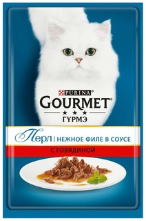 Влажный корм для кошек Gourmet Perle, говядина, 24шт, 85г