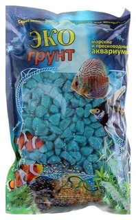 Грунт для аквариума ЭКОгрунт Мраморная крошка Морская волна 5 - 10 мм 1 кг
