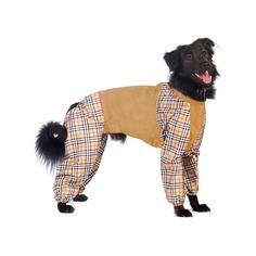 Комбинезон для собак ТУЗИК Доберман, мужской, теплый, коричневый, длина спины 64см