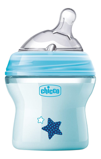 Детская бутылочка Chicco Natural Feeling (с 0 мес) 150 мл голубая