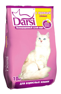 Сухой корм для кошек Darsi, курица, 10кг