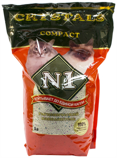 Наполнитель N1 Crystals комкующийся 5 л 4.21 кг без запаха Naturel