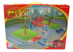 Автотрек с машинкой Городская трасса 66 деталей Shantou Gepai 635634