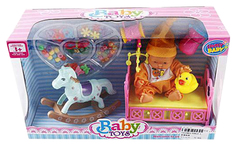 Игровой набор Shantou Gepai Lovely Baby Пупс в кроватке с аксессуарами YD822-1