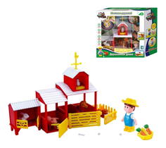 Игровой набор Наша ферма - двухэтажный домик с фермером и зверюшками 1Toy т11046