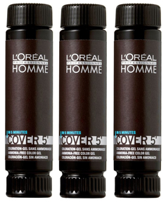 Тонирующее средство LOreal Professionnel Homme Cover Гель 5 №4 50 мл x 3 шт