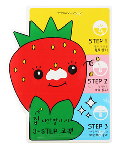 Патчи для очищения кожи Tony Moly Homeless Strawberry Seeds 3-step Nose Pack