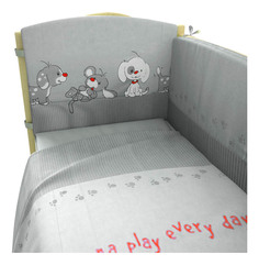 Комплект детского постельного белья Фея Веселая игра 6 предметов серый ТОПОЛЬ