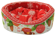 Лежак для животных Родные места Премиум №1 Игрушки на елке 43х38х15 см