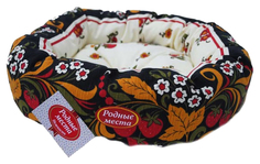 Лежак для животных Родные места Ватрушка Хохлома 50x50x15 см