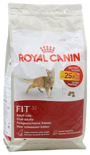Сухой корм для кошек ROYAL CANIN Fit 32, для поддержания формы, птица, 4кг