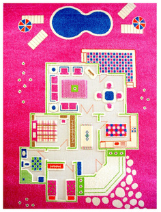 Детский игровой 3D-ковер IVI Домик розовый 134 х 200 см