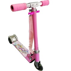Самокат-кикборд Scooter трехколесный складной 100 мм розовый
