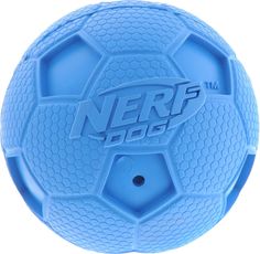 Игрушка Nerf Мяч футбольный пищащий для собак (6 см, Синий красный)