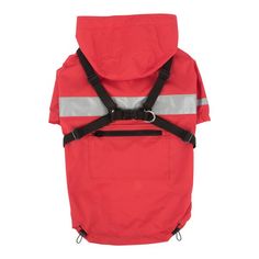 Дождевик для собак PUPPIA "Wilderness" с капюшоном и шлейкой красный размер XL