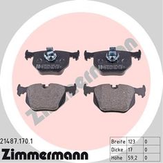 Комплект тормозных колодок, дисковый тормоз ZIMMERMANN 21487.170.1